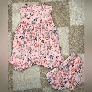 Magnetic Me Pink Tiger Lion Cheetah Dress and Bloomer Set